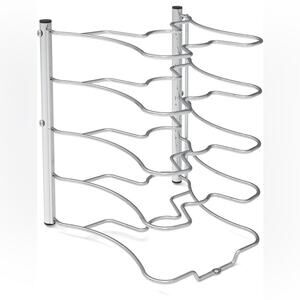 Cabinet Pantry Pot Organizer Holder Rack Chrome Home Organization Alloy